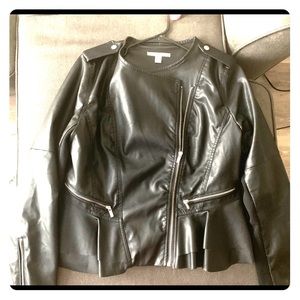 Miami peplum leather jacket